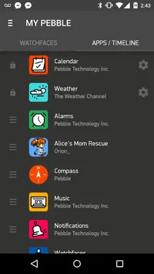 Pebble Time android App screenshot 1